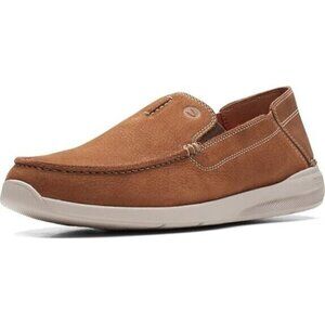 Clarks Men's Gorwin Step Sneaker Tan Leather Slip On NEW 8‎ W